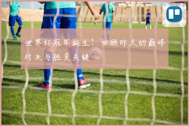 世界杯冠军诞生！回顾昨天的巅峰对决与胜负关键