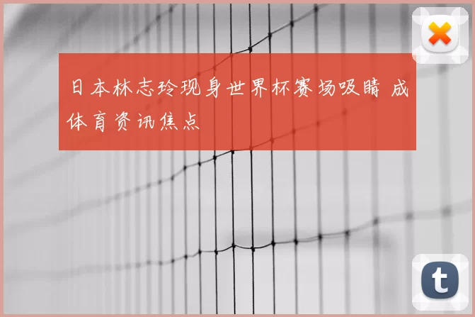 日本林志玲现身世界杯赛场吸睛 成体育资讯焦点